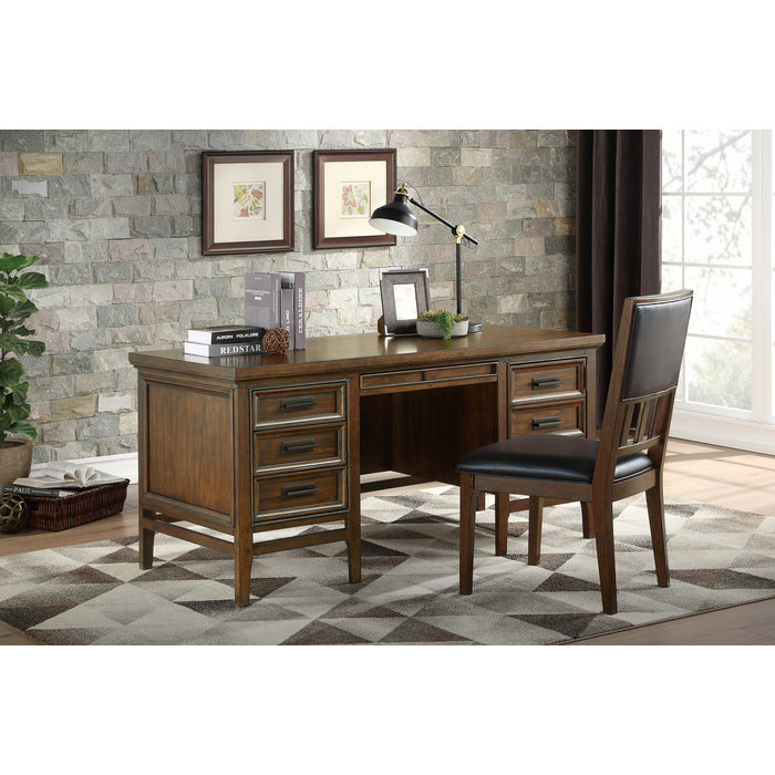 Brown Cherry Finish Executive Desk