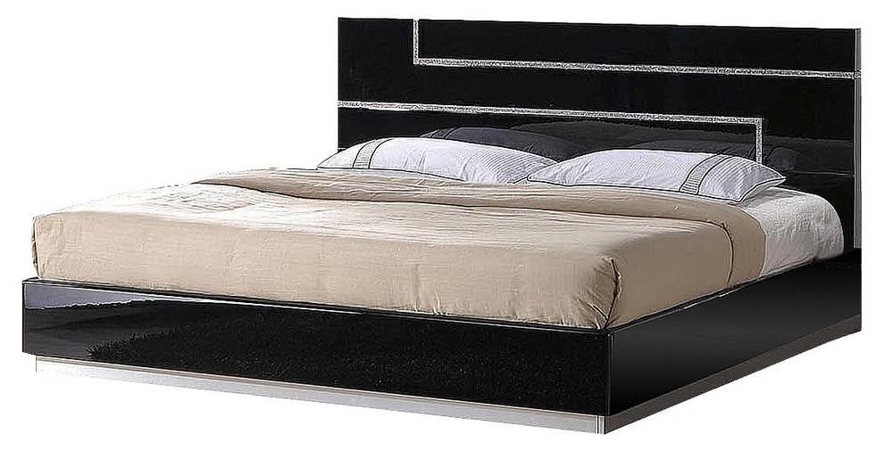 5pc Modern Black Bedroom Set Barcelona