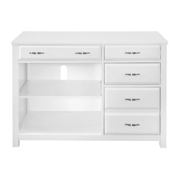 4-Drawer Credenza, 44" W, White Desk