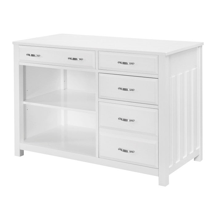 4-Drawer Credenza, 44" W, White Desk