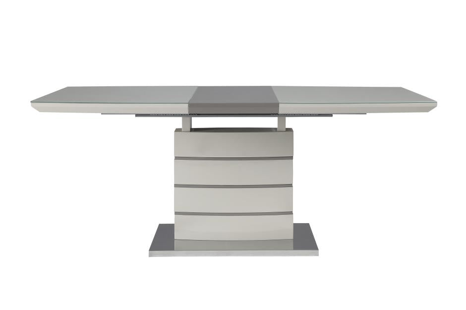 Modern Sleek Design 5pc Dining Set Table with Self-Storing Leaf and 4x Side Chairs