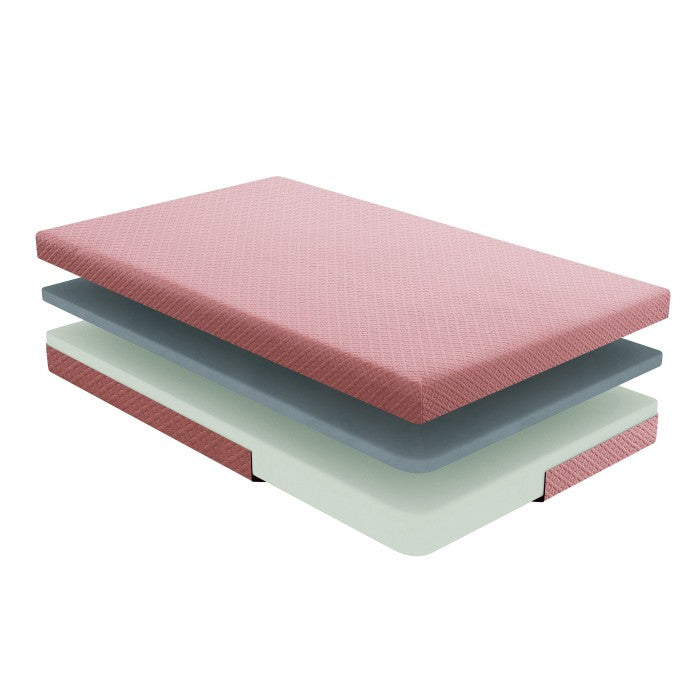 7'' Gel-Infused Memory Foam Pink Mattress and Pillow Set