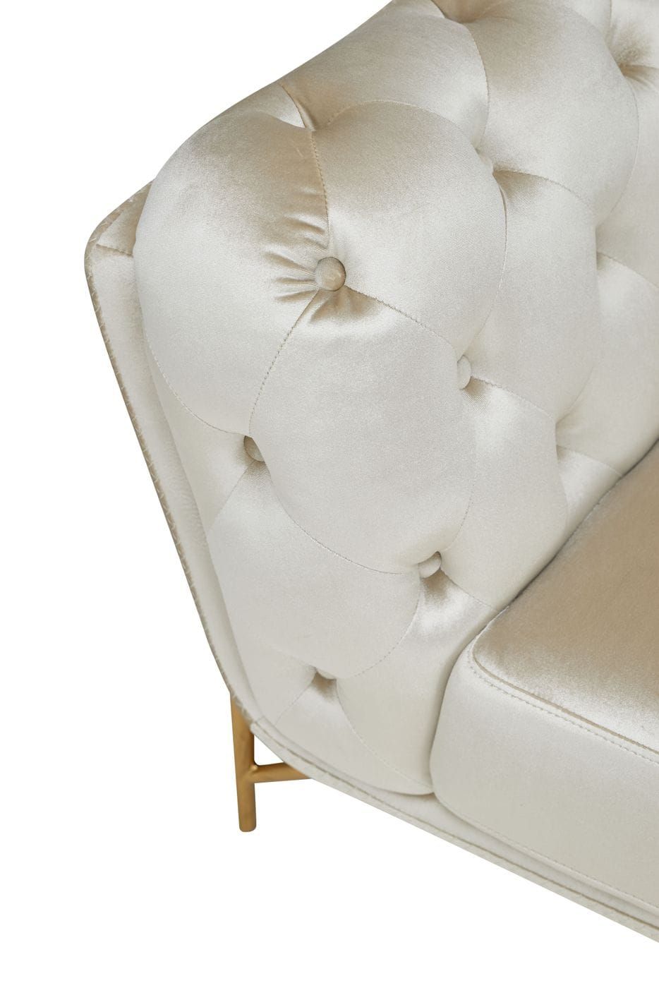 Transitional Gold Beige Velvet Sofa Set