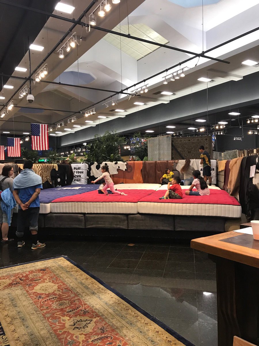 We sell home theater furniture that you watch TV in, they're sleeping on that. They're sleeping on recliners, sleeping on sofas and love seats. We have sleeper sofas, they pulled them out and slept on that