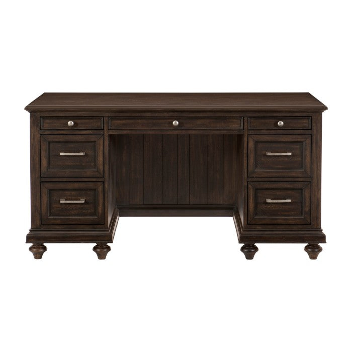 Transitional  Driftwood Charcoal Executive Desk