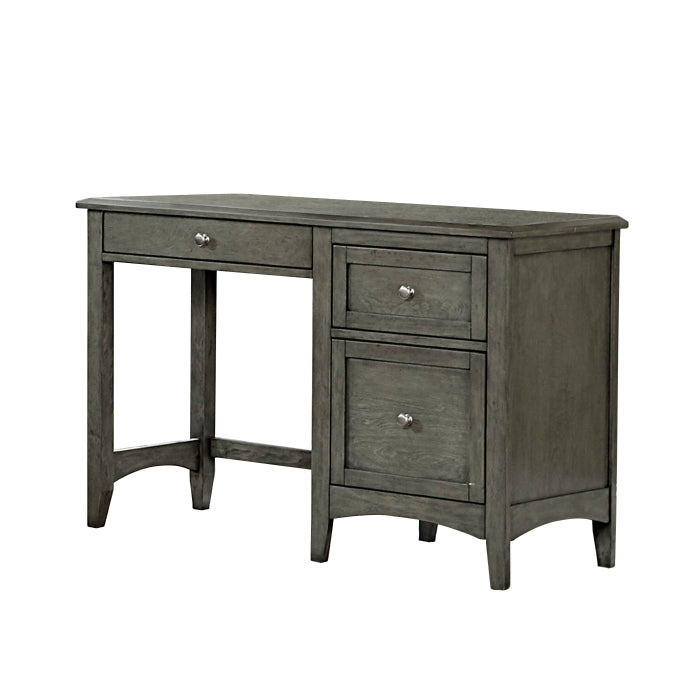 Transitional Styled Furniture Cool Gray Finish Writing Desk