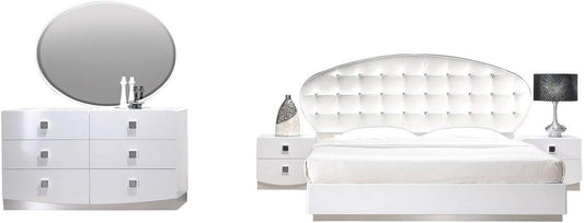 5pc Modern White Bedroom Set French