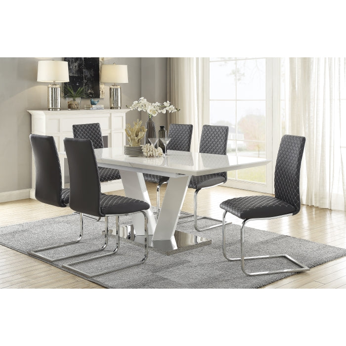 Silver Champagne Gray Side Chairs (Set of 2)