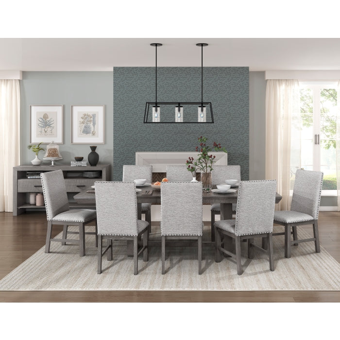 Traditional Wood Dining Room Side Chair in Gray (Set of 2)