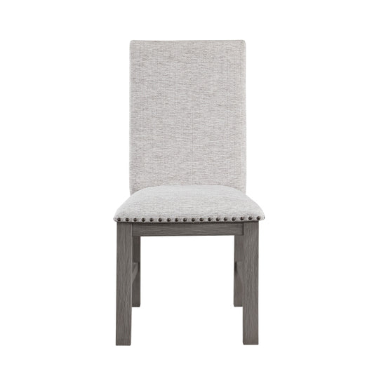 Traditional Wood Dining Room Side Chair in Gray (Set of 2)