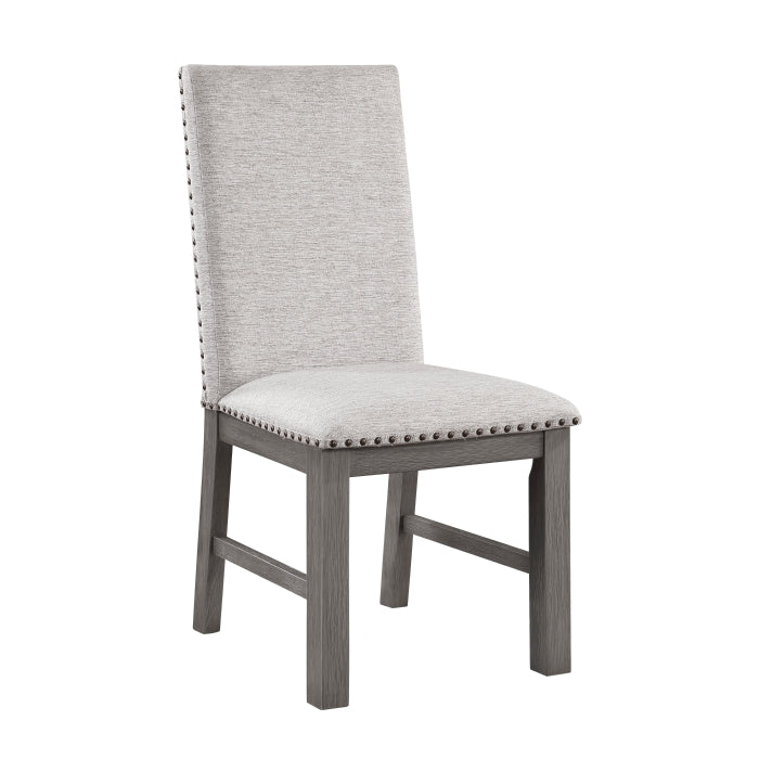 Traditional Wood Dining Room Side Chair in Gray (Set of 2)