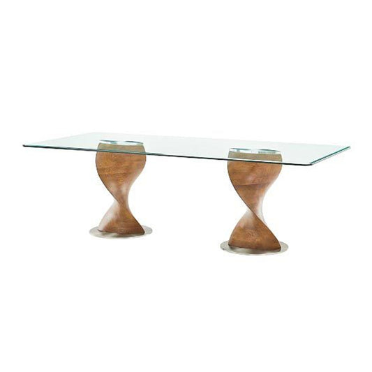 Modrest Cleveland - Contemporary Glass and Walnut Dining Table