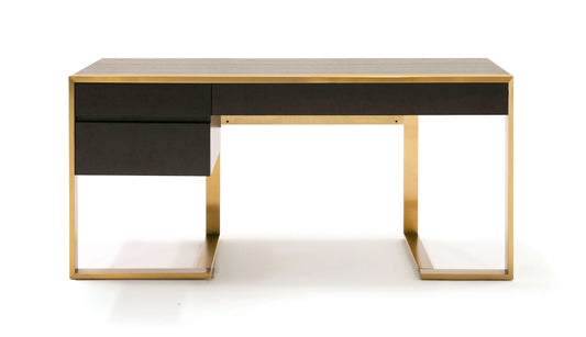 Modern Wenge and Brass Desk