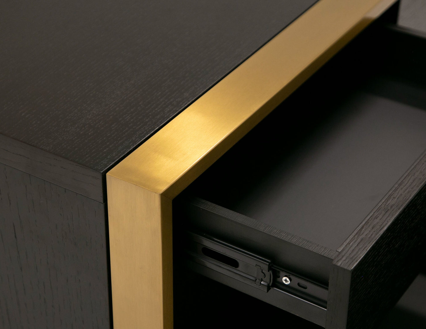 Modern Wenge and Brass Desk