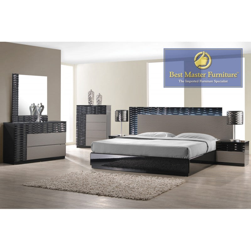 Black Grey 5pc Bedroom Set