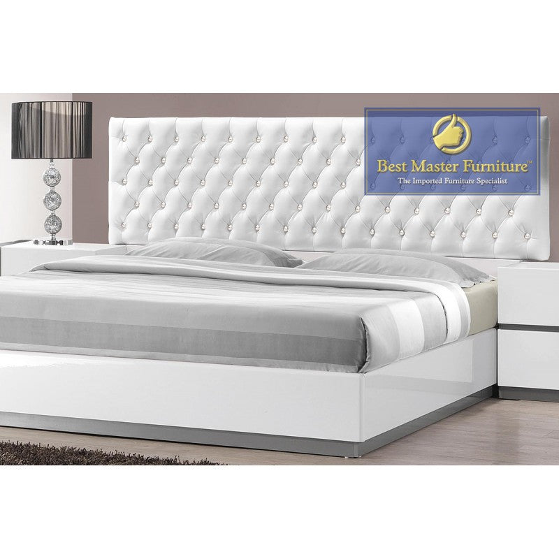 White Grey 5pc Modern Bedroom Set
